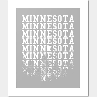 Minnesota Wordmark Forest Cutout Posters and Art